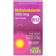  Natural Factors  B12 Methylcobalamin 1000 mcg 180  